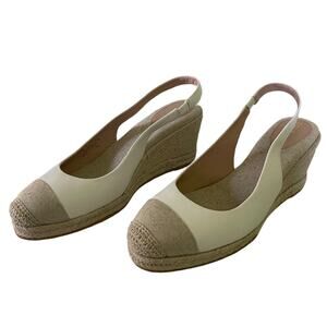 Cole Haan White Cloudfeel Wedge Espadrille Slingback Size 10.5